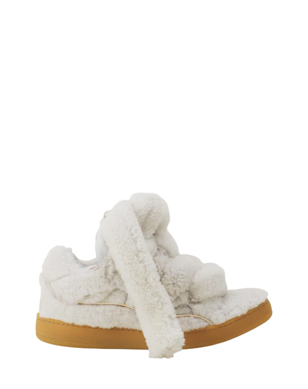 Lanvin Curb Shearling Sneaker – Beige