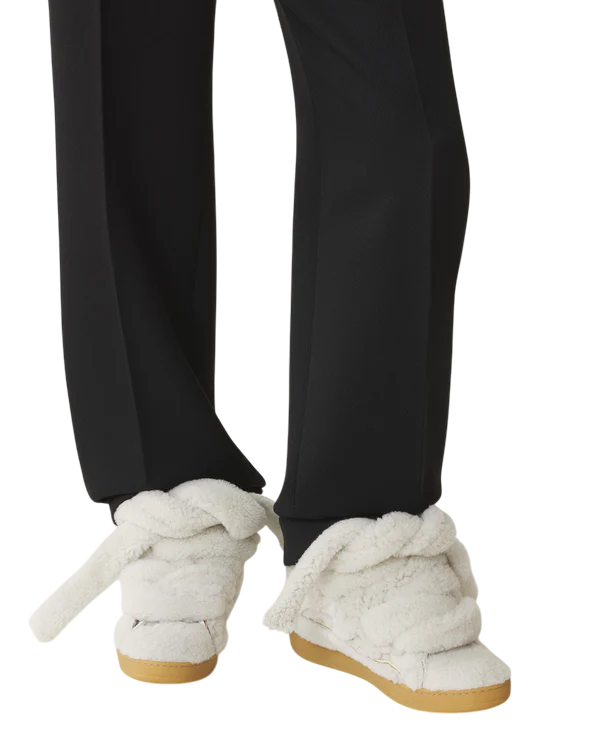 Lanvin Curb Shearling Sneaker – Beige