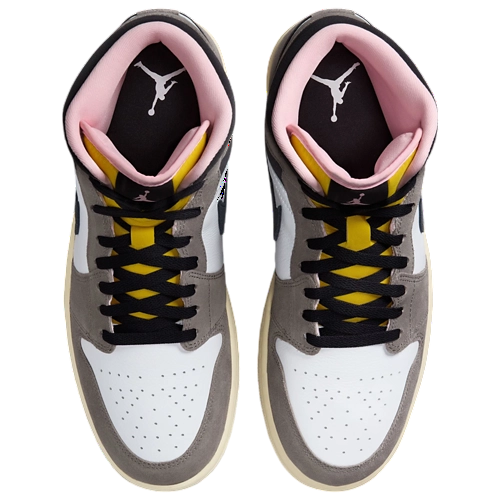 Air Jordan 1 Mid SE – White/Oil Grey/Cave Stone