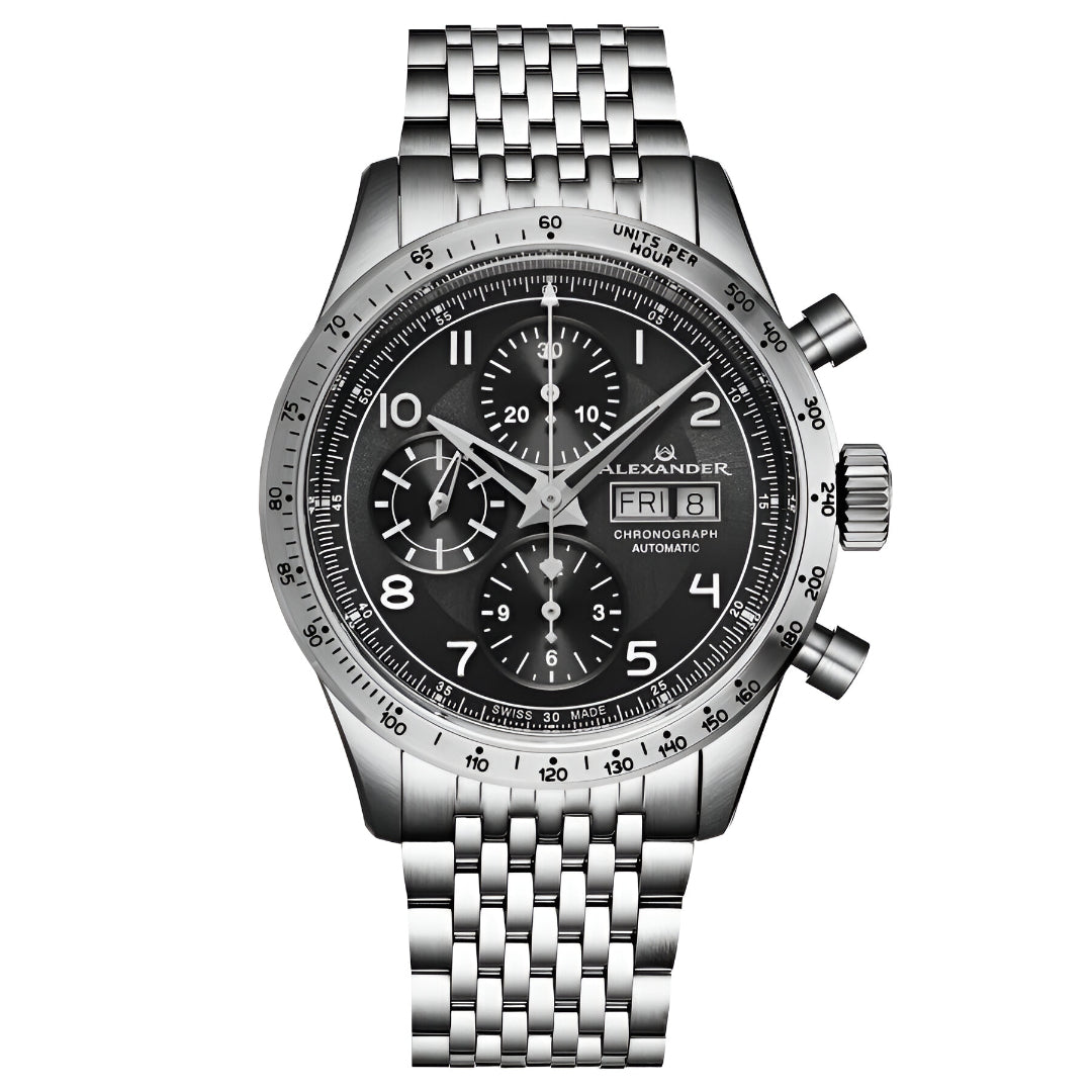 Alexander  2-Chronograph Automatic Black Dial Men's Watch