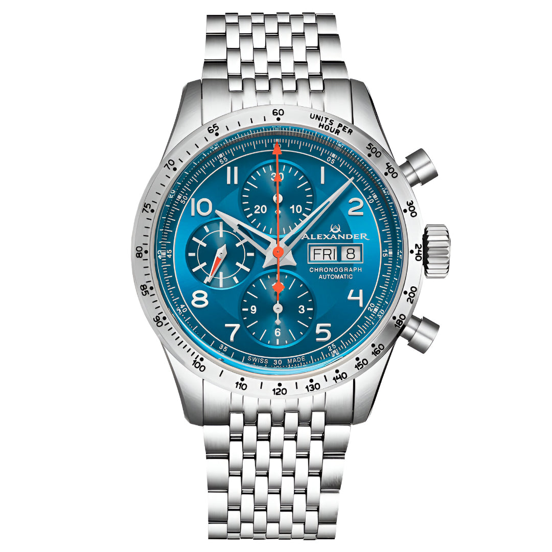 Alexander  2-Chronograph Automatic Blue Dial Men's Watch