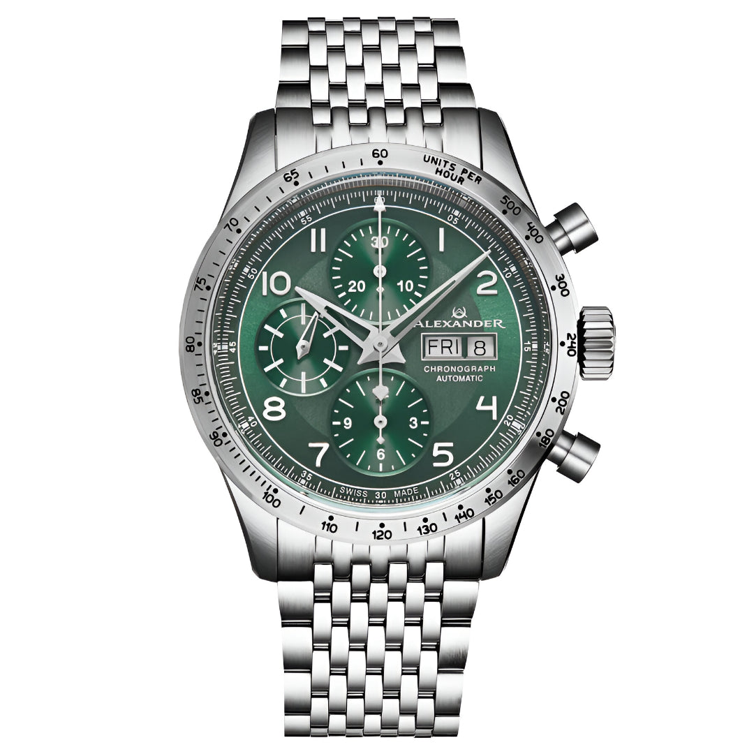 Alexander  2-Chronograph Automatic Green Dial Men's Watch