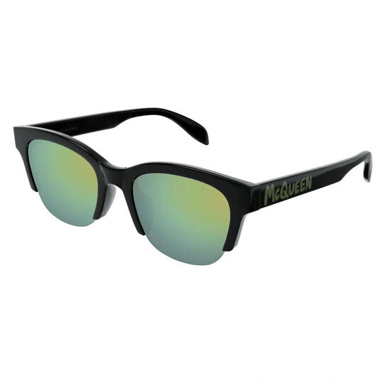 Alexander McQueen Green Mirror Square Ladies Sunglasses