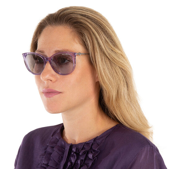 Armani Exchange Violet MIrror Silver Gradient Cat Eye Ladies Sunglasses