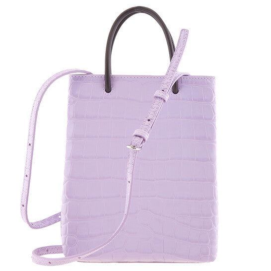 Balenciaga Crocodile Print Shopping Phone Bag