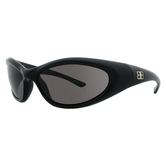 Balenciaga Grey Square Unisex Sunglasses
