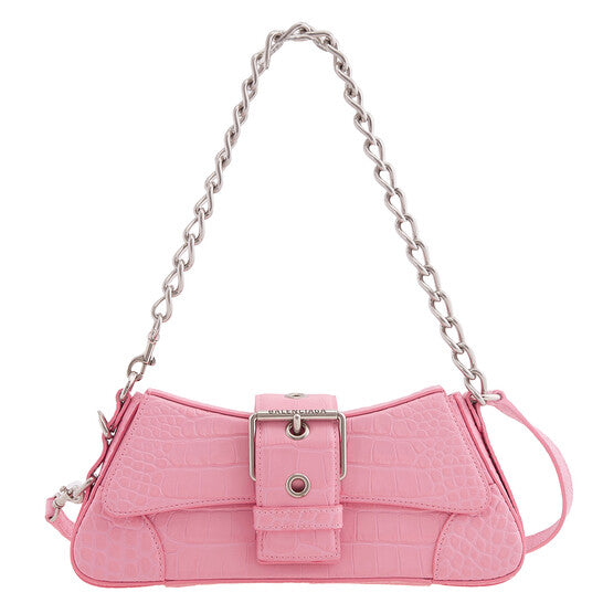 Balenciaga Lindsay Bag With Shoulder Strap In Soft Matt Calfskin Pink