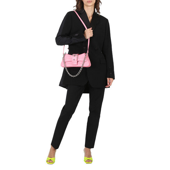 Balenciaga Lindsay Bag With Shoulder Strap In Soft Matt Calfskin Pink
