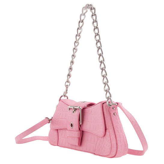 Balenciaga Lindsay Bag With Shoulder Strap In Soft Matt Calfskin Pink