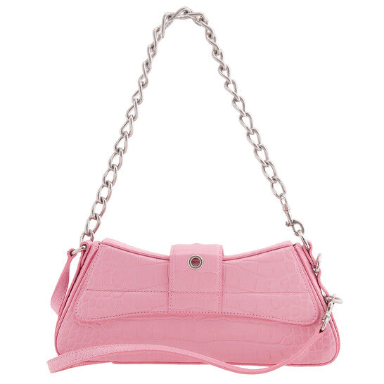 Balenciaga Lindsay Bag With Shoulder Strap In Soft Matt Calfskin Pink