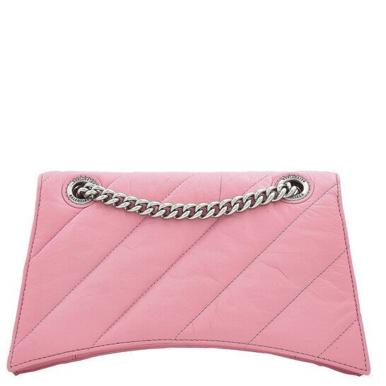 Balenciaga Pink Quilted Crush Calfskin Small Chain Bag