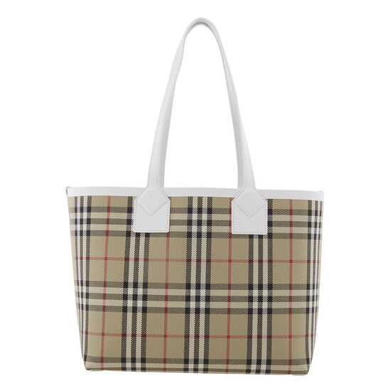 Burberry Ladies Archive Beige Check Cotton Canvas Small London Tote