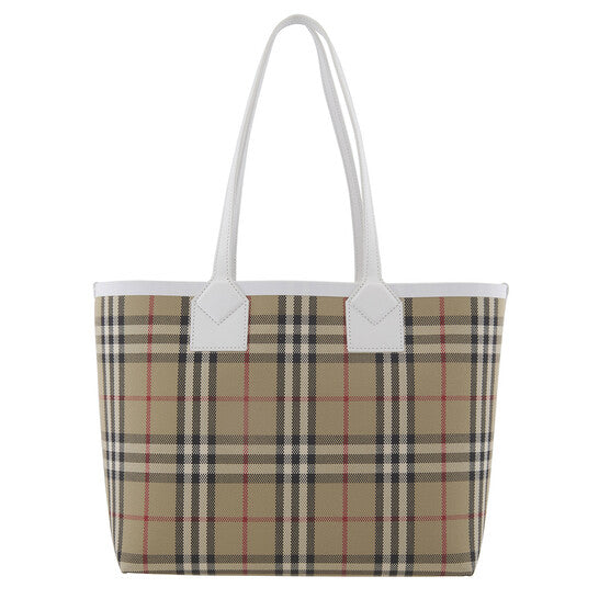 Burberry Ladies Archive Beige Check Cotton Canvas Small London Tote