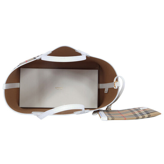 Burberry Ladies Archive Beige Check Cotton Canvas Small London Tote