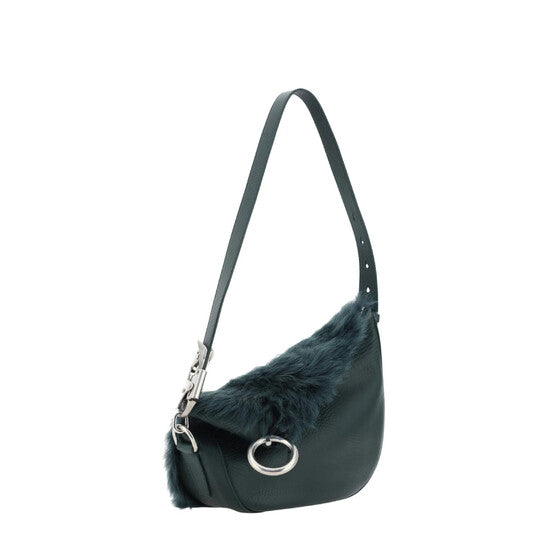 Burberry Small Knight Shearling Zipped Shoulder Bag