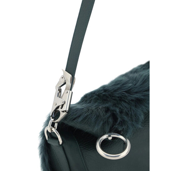 Burberry Small Knight Shearling Zipped Shoulder Bag