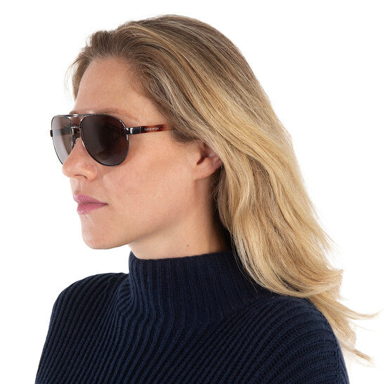 Calvin Klein Brown Pilot Ladies Sunglasses
