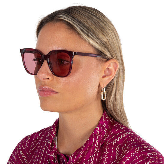 Calvin Klein  Burgundy Butterfly Ladies Sunglasses