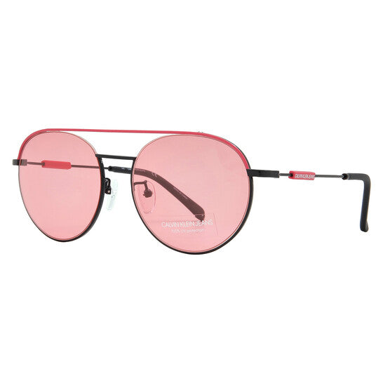 Calvin Klein Pink Round Unisex Sunglasses
