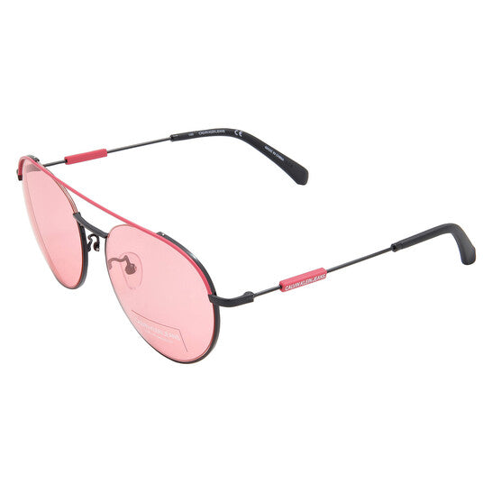 Calvin Klein Pink Round Unisex Sunglasses