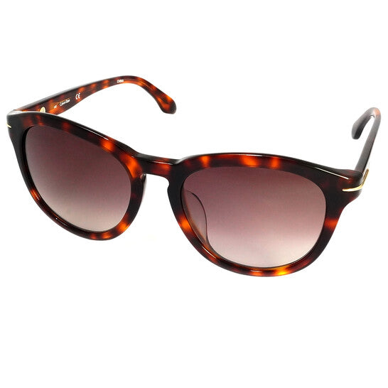 Calvin Klein Smoke Gradient Round Ladies Sunglasses