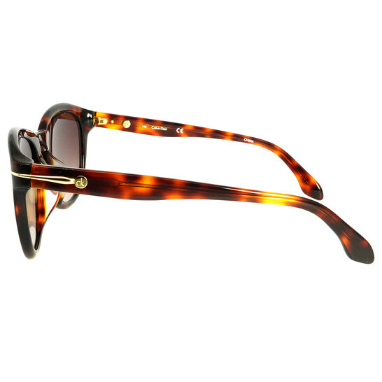 Calvin Klein Smoke Gradient Round Ladies Sunglasses