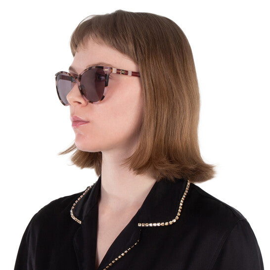 Carolina Herrera Brown Oval Ladies Sunglasses