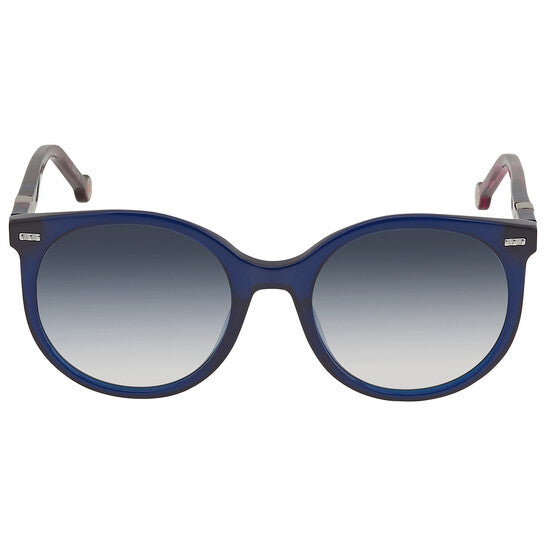 Carolina Herrera Gradient Blue Round Ladies Sunglasses