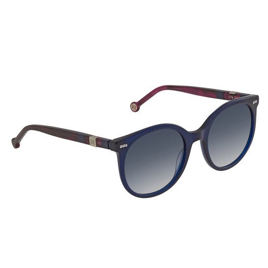 Carolina Herrera Gradient Blue Round Ladies Sunglasses