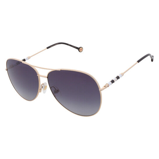 Carolina Herrera Grey Shaded Pilot Ladies Sunglasses