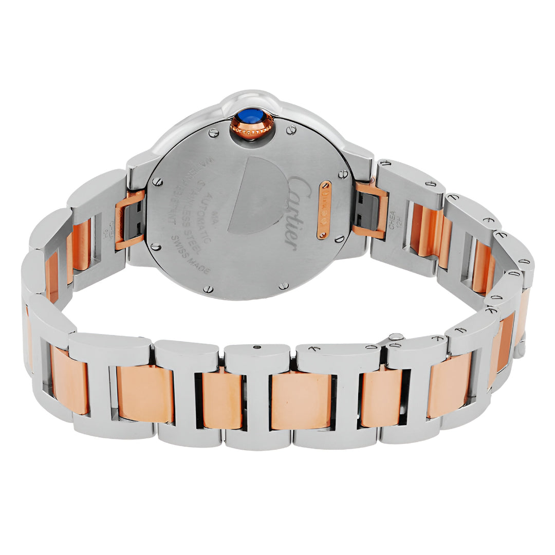 Cartier  Ballon Bleu 36 Automatic 18kt Rose Gold and Stainless Steel Silver Dial Ladies Watch