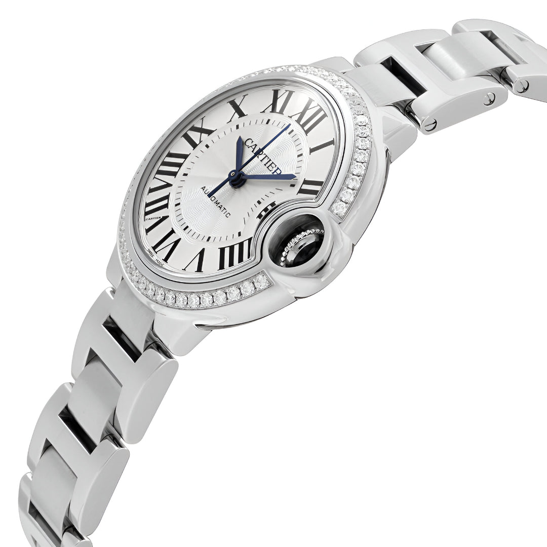 Cartier  Ballon Bleu Automatic Diamond Silver Dial Ladies Watch