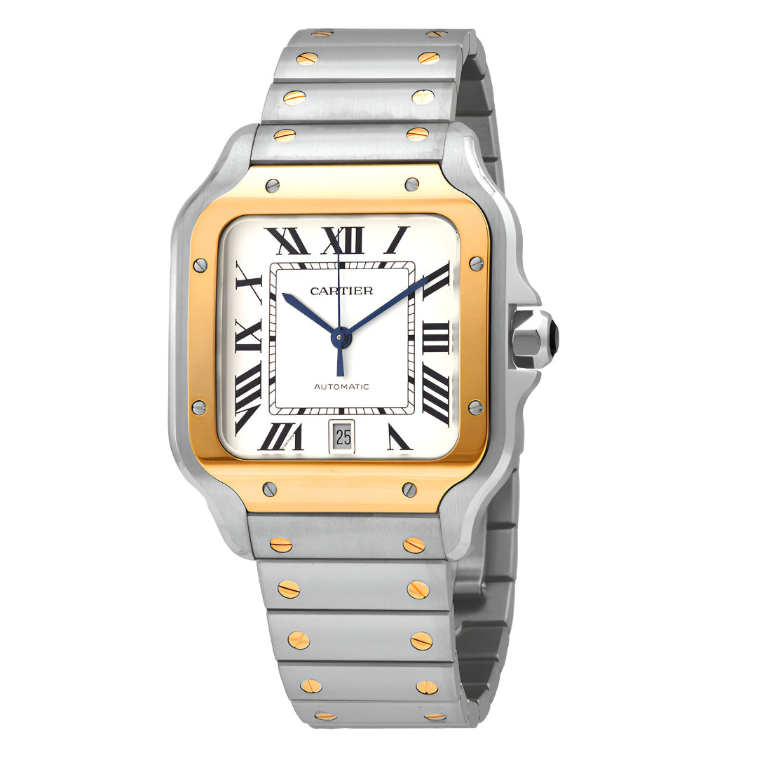 Cartier  Santos Automatic Silver Dial Large Men's Watch