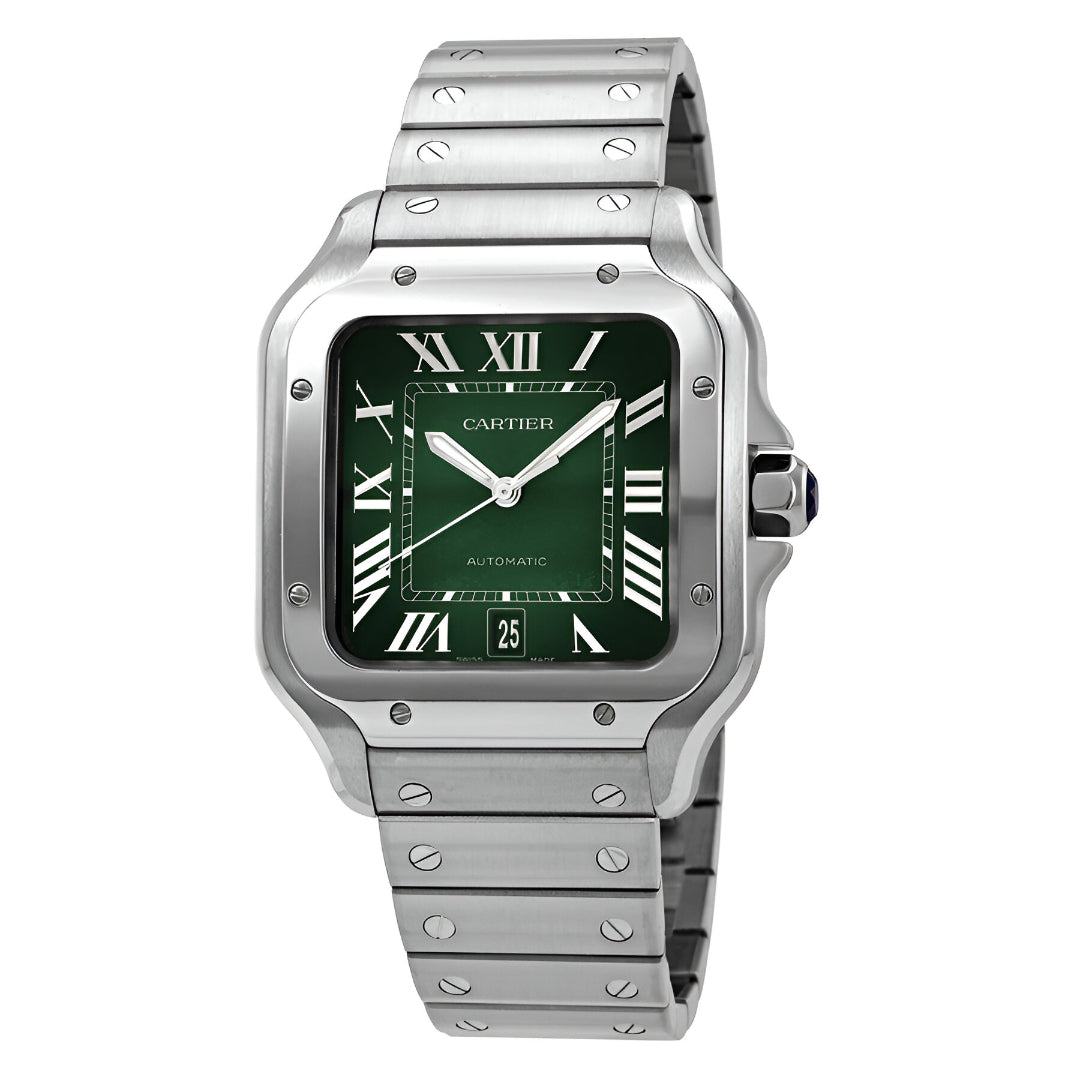Cartier  Santos De Large Model Automatic Green Dial Men's Watch