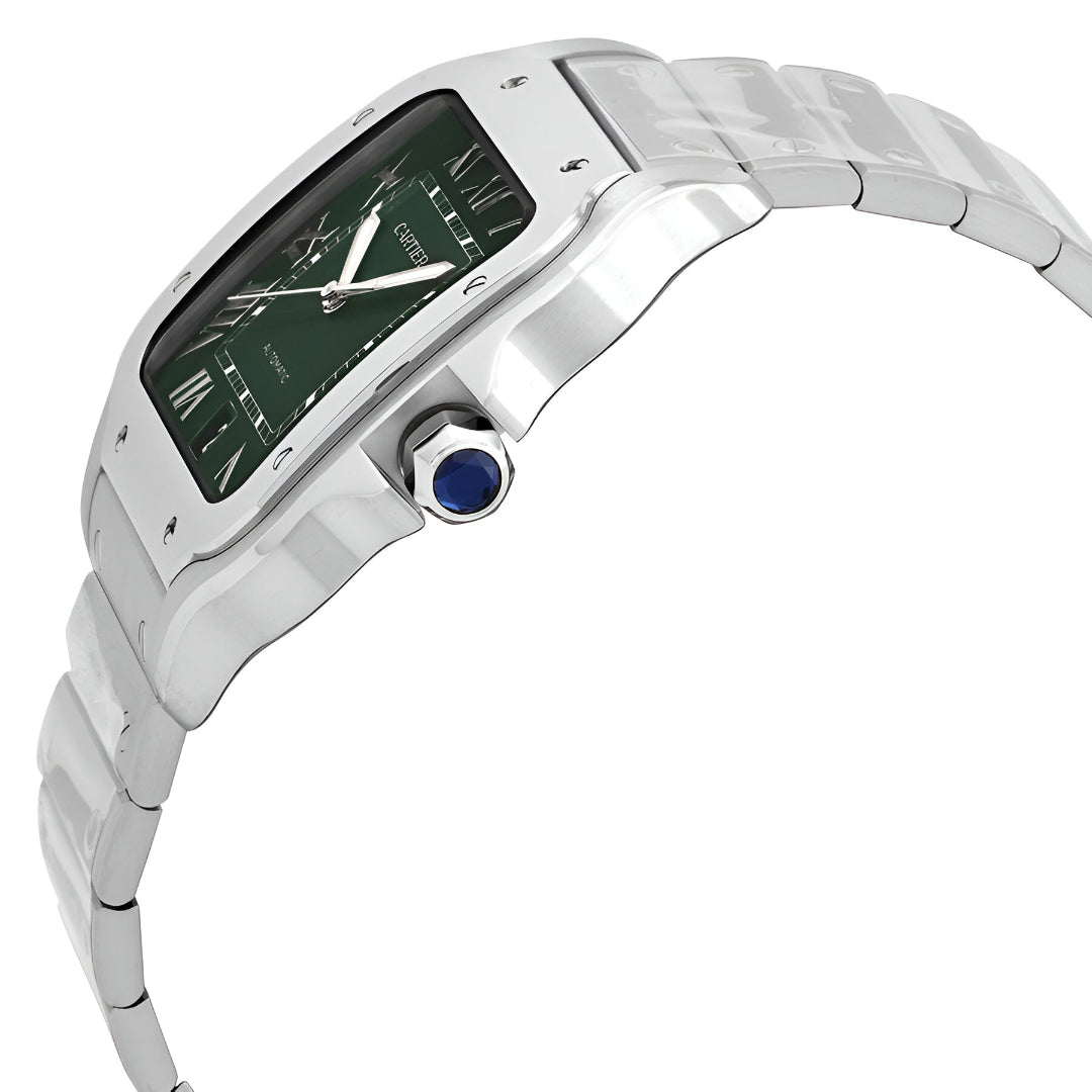Cartier  Santos De Large Model Automatic Green Dial Men's Watch