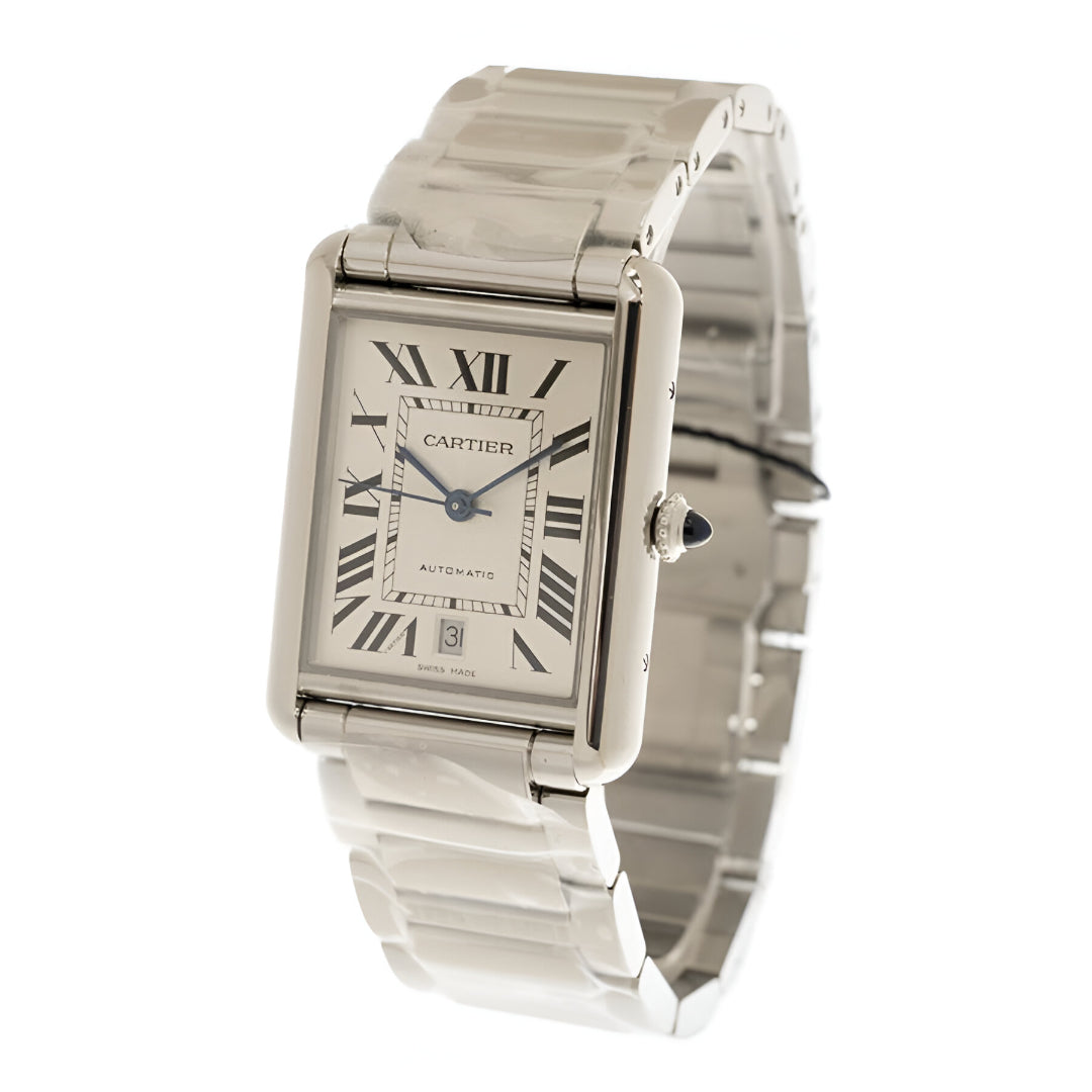 Cartier  Tank Automatic Silver Dial Men's Watch