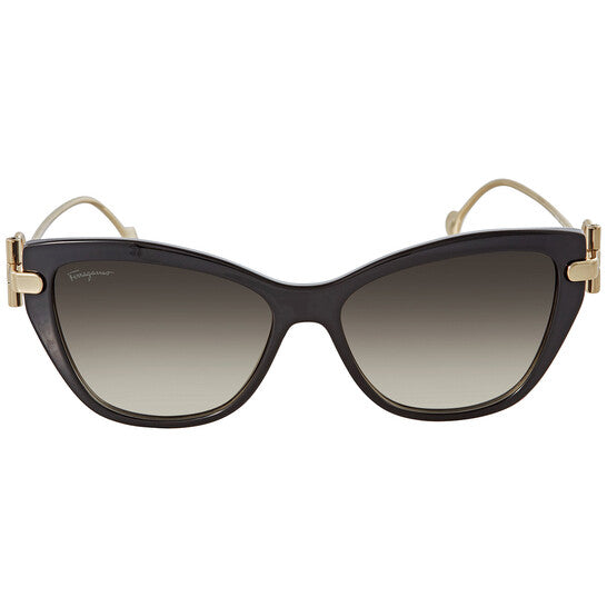 Ferragamo Black Cat Eye Ladies Sunglasses
