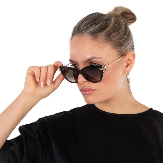 Ferragamo Black Cat Eye Ladies Sunglasses