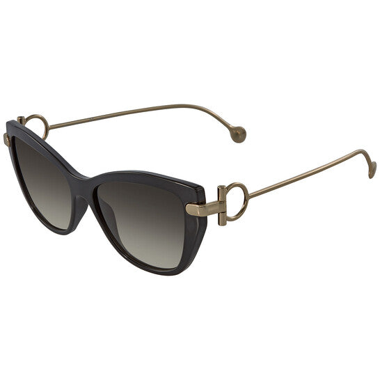 Ferragamo Black Cat Eye Ladies Sunglasses