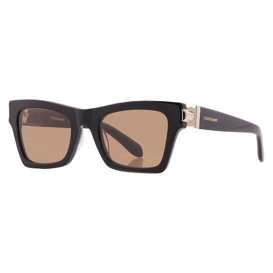 Ferragamo Brown Cat Eye Ladies Sunglasses
