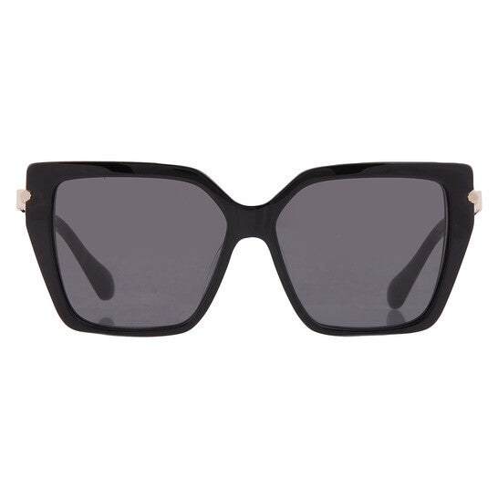Ferragamo Dark Grey Butterfly Ladies Sunglasses