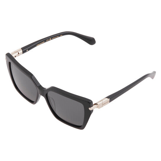 Ferragamo Dark Grey Butterfly Ladies Sunglasses