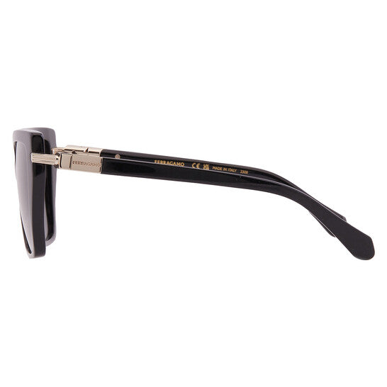 Ferragamo Dark Grey Butterfly Ladies Sunglasses