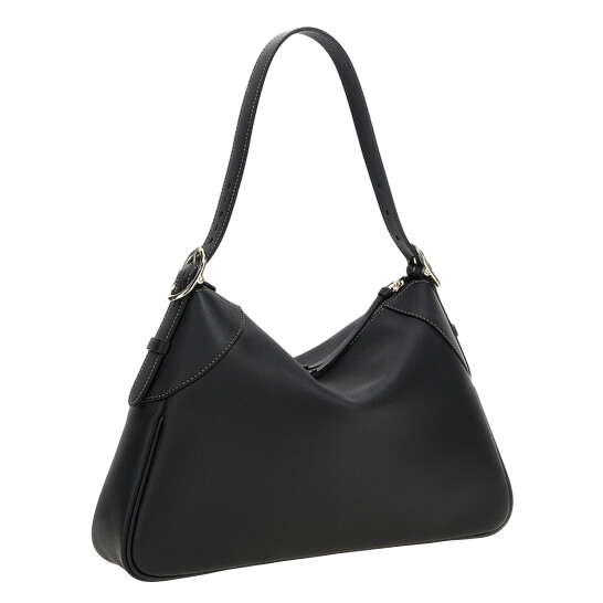 Gucci GG Emblem Shoulder Bag – Black Calfskin Leather