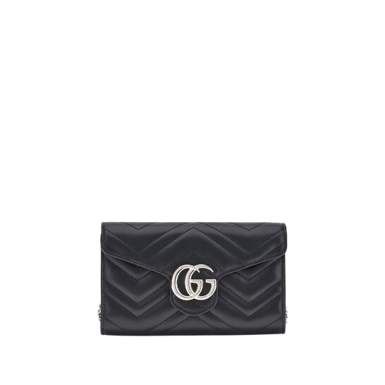 Gucci GG Marmont Wallet with Chain – Black