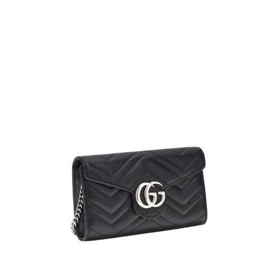 Gucci GG Marmont Wallet with Chain – Black