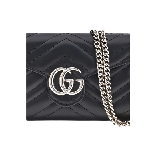 Gucci GG Marmont Wallet with Chain – Black