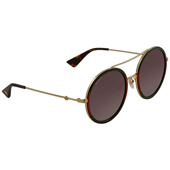 Gucci Green Gradient Round Ladies Sunglasses