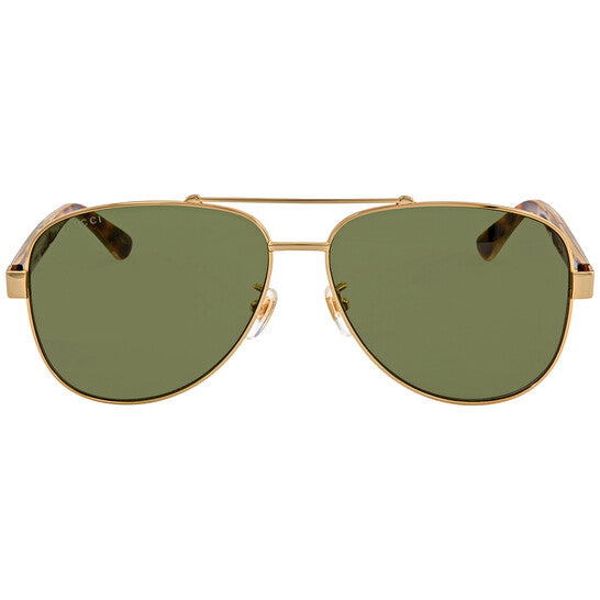 Gucci Green Pilot Men's Sunglasses