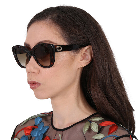 Gucci Light Brown Butterfly Ladies Sunglasses